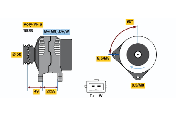 Generator / Alternator 0 986 048 950 BOSCH