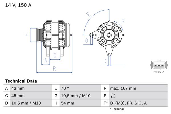 Generator / Alternator 0 986 049 071 BOSCH