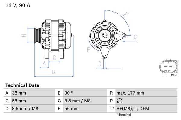 Generator / Alternator 0 986 049 101 BOSCH