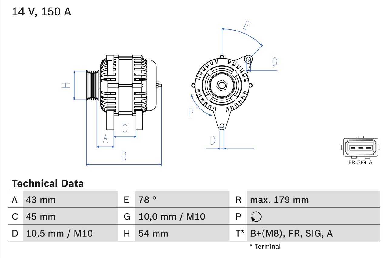 Generator / Alternator 0 986 049 161 BOSCH
