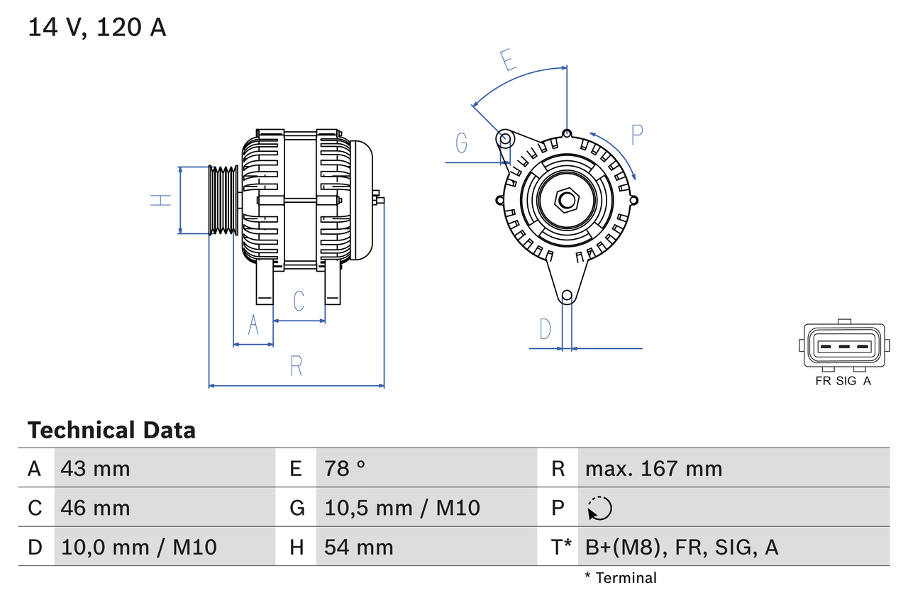 Generator / Alternator 0 986 049 171 BOSCH