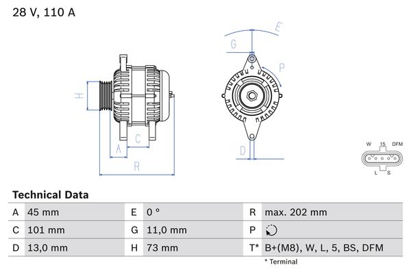 Generator / Alternator 0 986 049 350 BOSCH