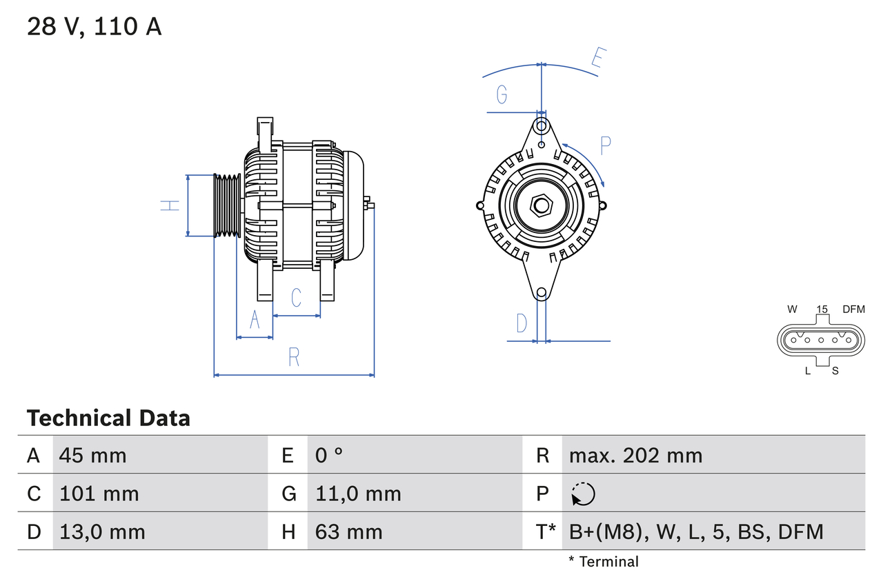 Generator / Alternator 0 986 049 360 BOSCH