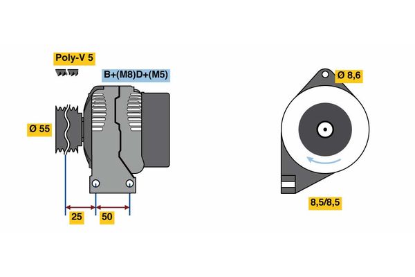 Generator / Alternator 0 986 049 540 BOSCH