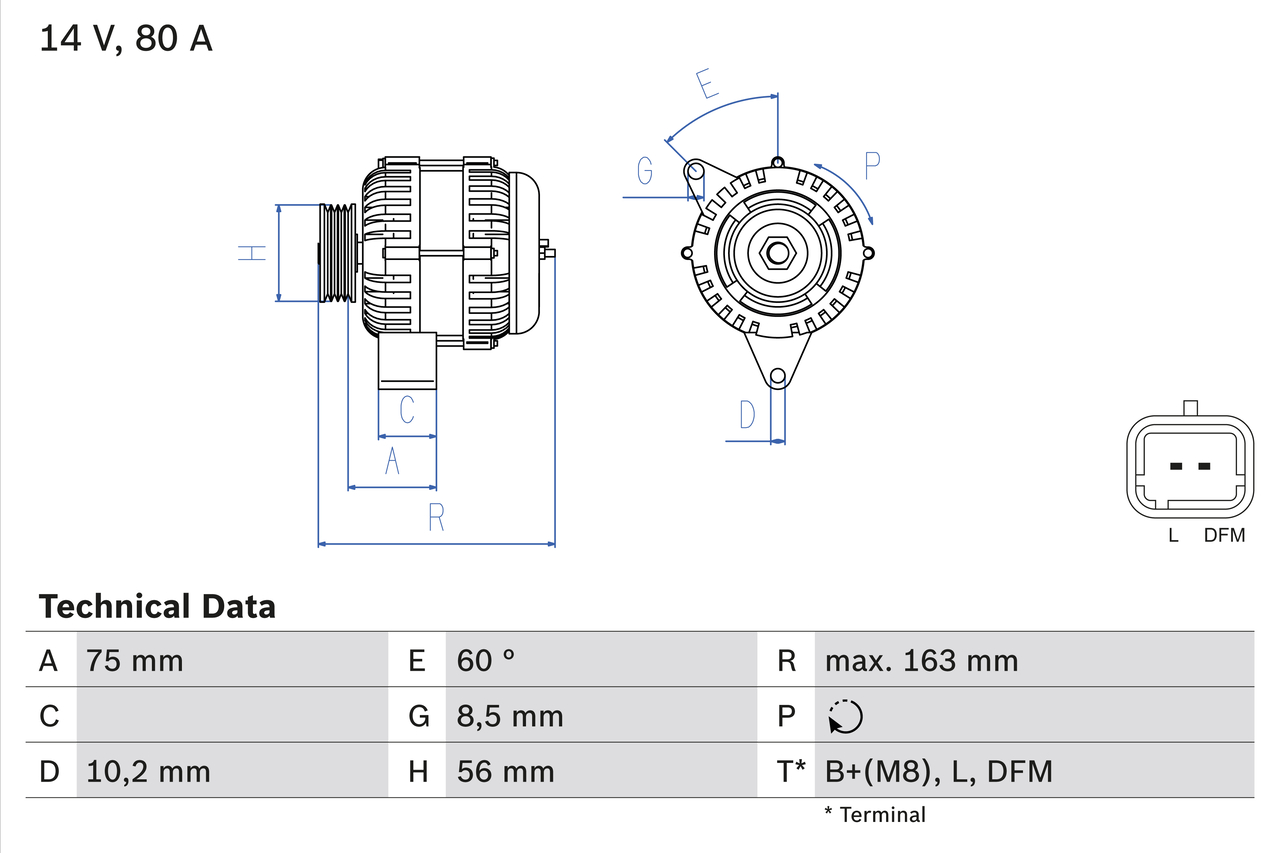 Generator / Alternator 0 986 049 630 BOSCH