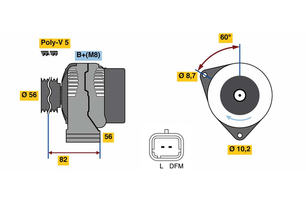 Generator / Alternator 0 986 049 910 BOSCH