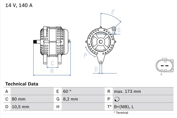 Generator / Alternator 0 986 049 950 BOSCH