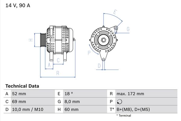 Generator / Alternator 0 986 080 030 BOSCH