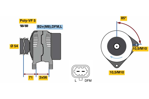 Generator / alternator 0 986 080 100 BOSCH