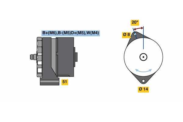 Generator / Alternator 0 986 080 180 BOSCH