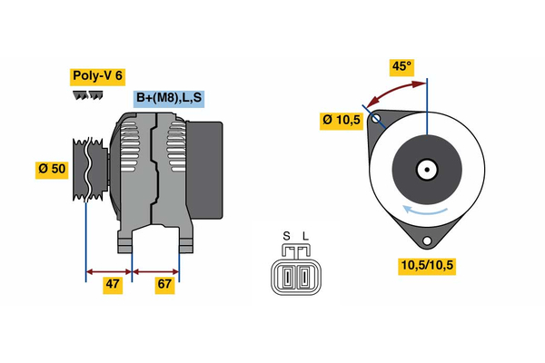 Generator / Alternator 0 986 080 210 BOSCH