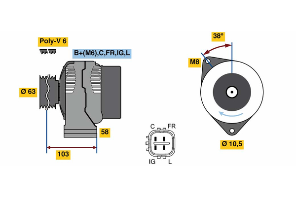 Generator / Alternator 0 986 080 240 BOSCH