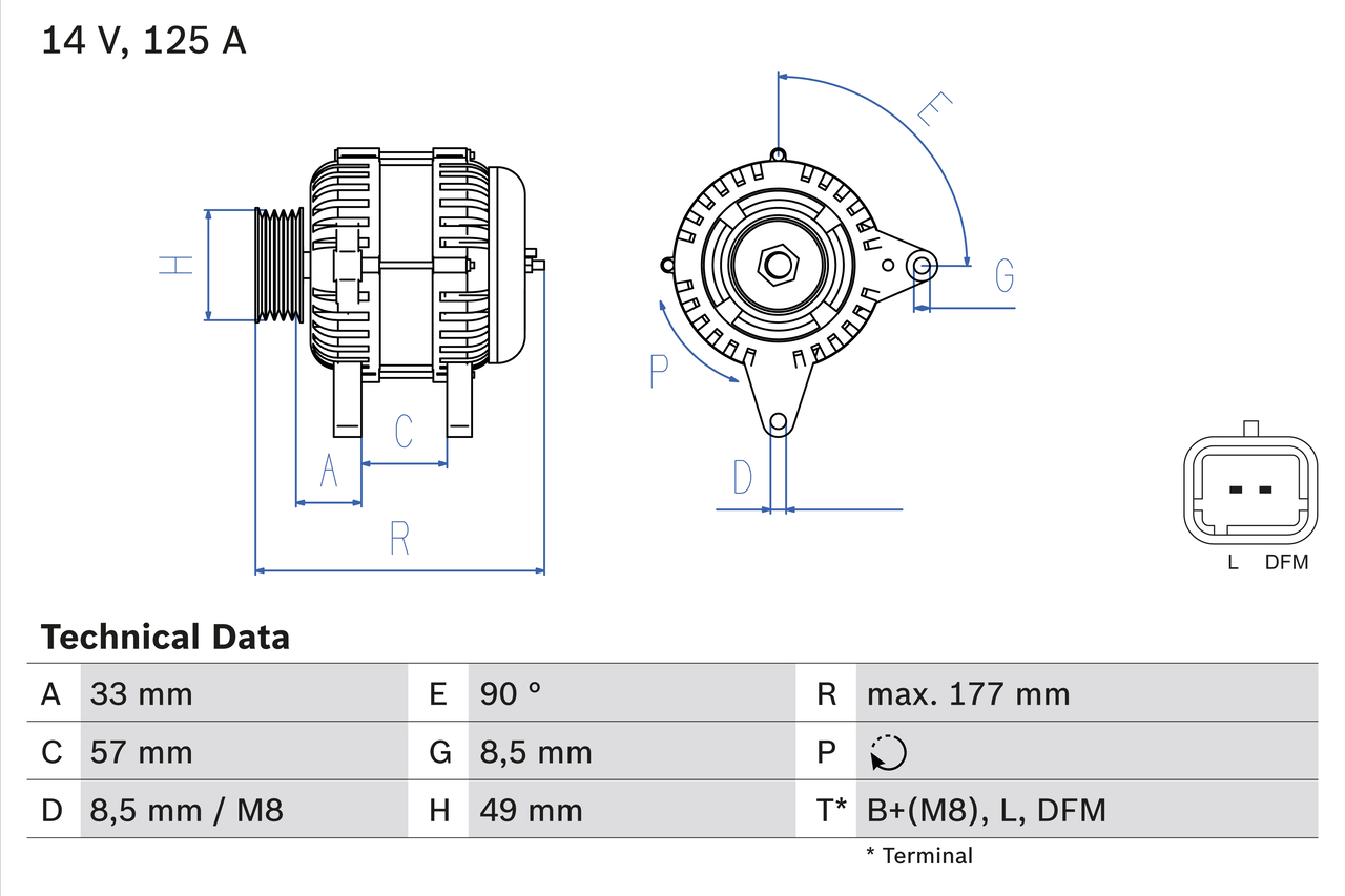 Generator / Alternator 0 986 080 270 BOSCH