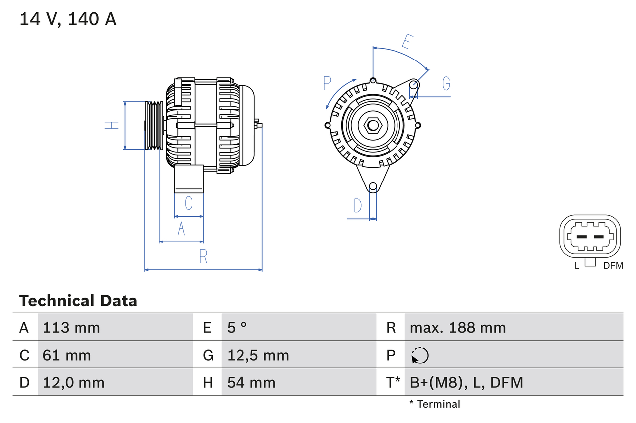 Generator / Alternator 0 986 080 380 BOSCH
