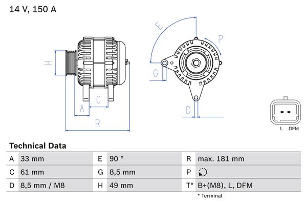 Generator / Alternator 0 986 080 420 BOSCH