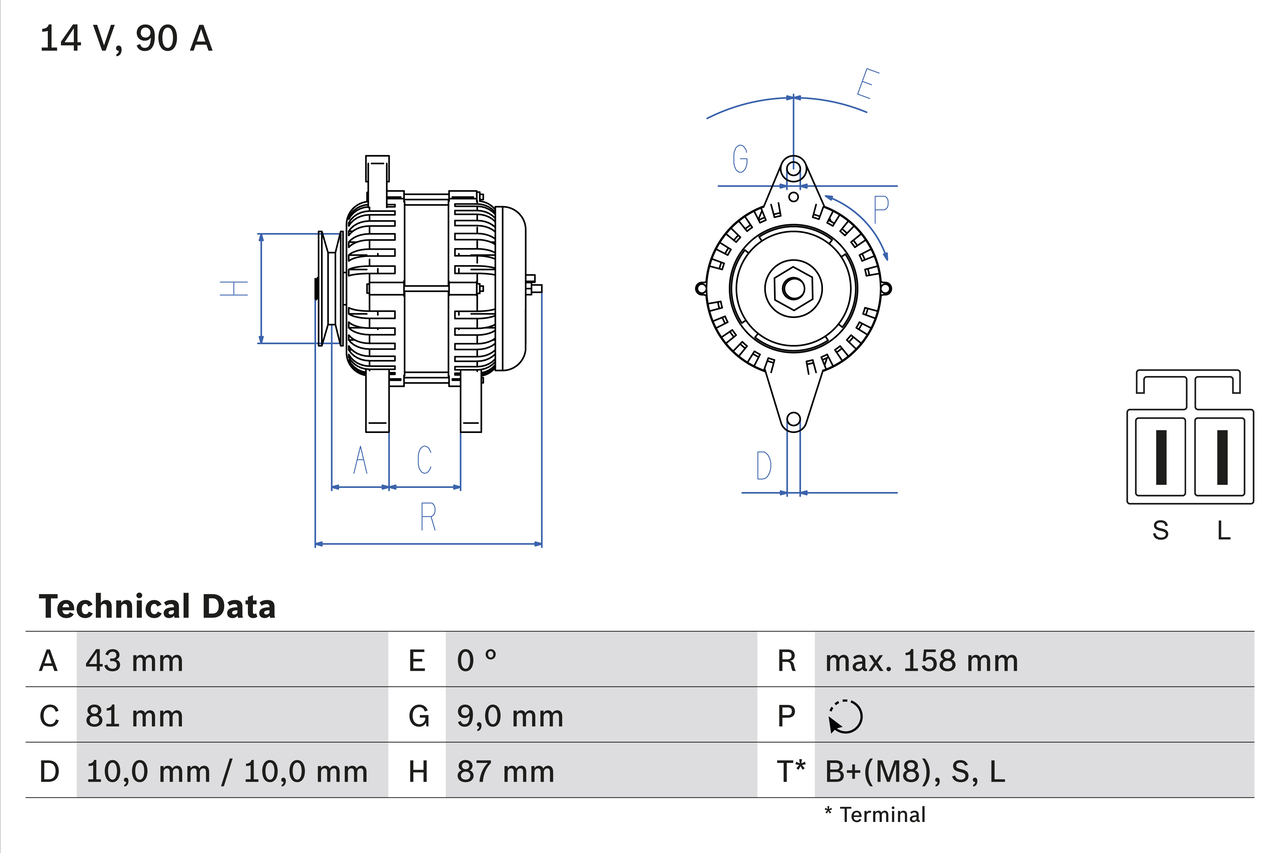 Generator / Alternator 0 986 080 430 BOSCH