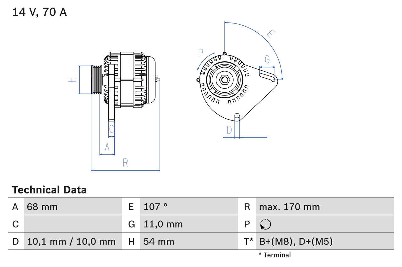 Generator / Alternator 0 986 080 560 BOSCH