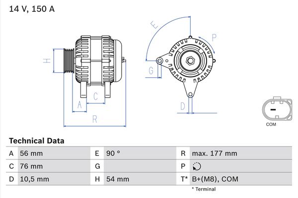 Generator / Alternator 0 986 080 580 BOSCH