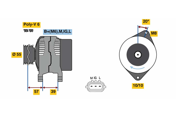 Generator / Alternator 0 986 080 590 BOSCH
