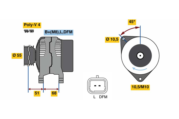 Generator / Alternator 0 986 080 680 BOSCH