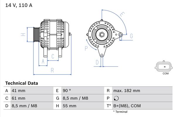 Generator / Alternator 0 986 080 710 BOSCH