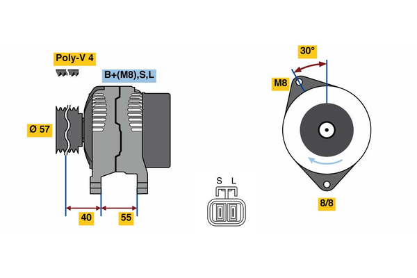 Generator / Alternator 0 986 080 790 BOSCH