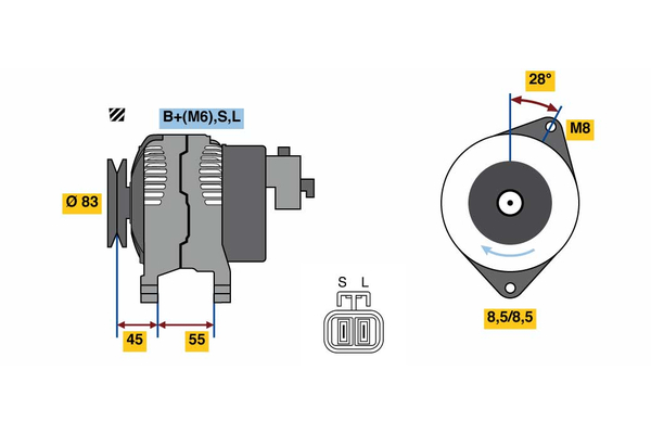 Generator / Alternator 0 986 080 880 BOSCH