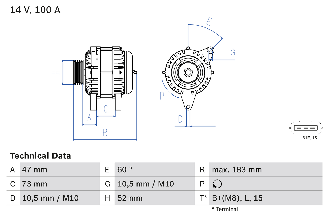 Generator / Alternator 0 986 080 920 BOSCH