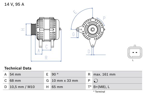 Generator / Alternator 0 986 080 960 BOSCH