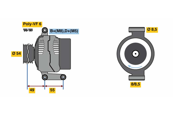 Generator / Alternator 0 986 080 980 BOSCH