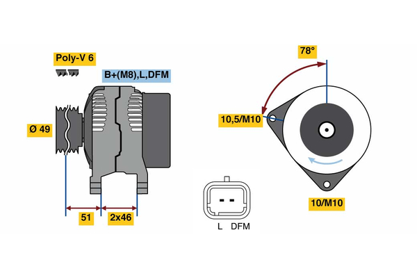 Generator / Alternator 0 986 081 020 BOSCH