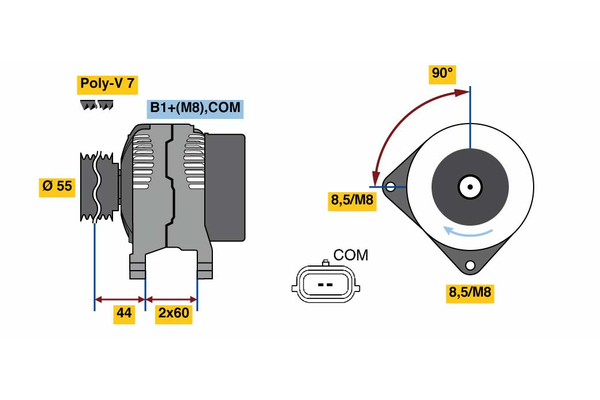 Generator / Alternator 0 986 081 080 BOSCH