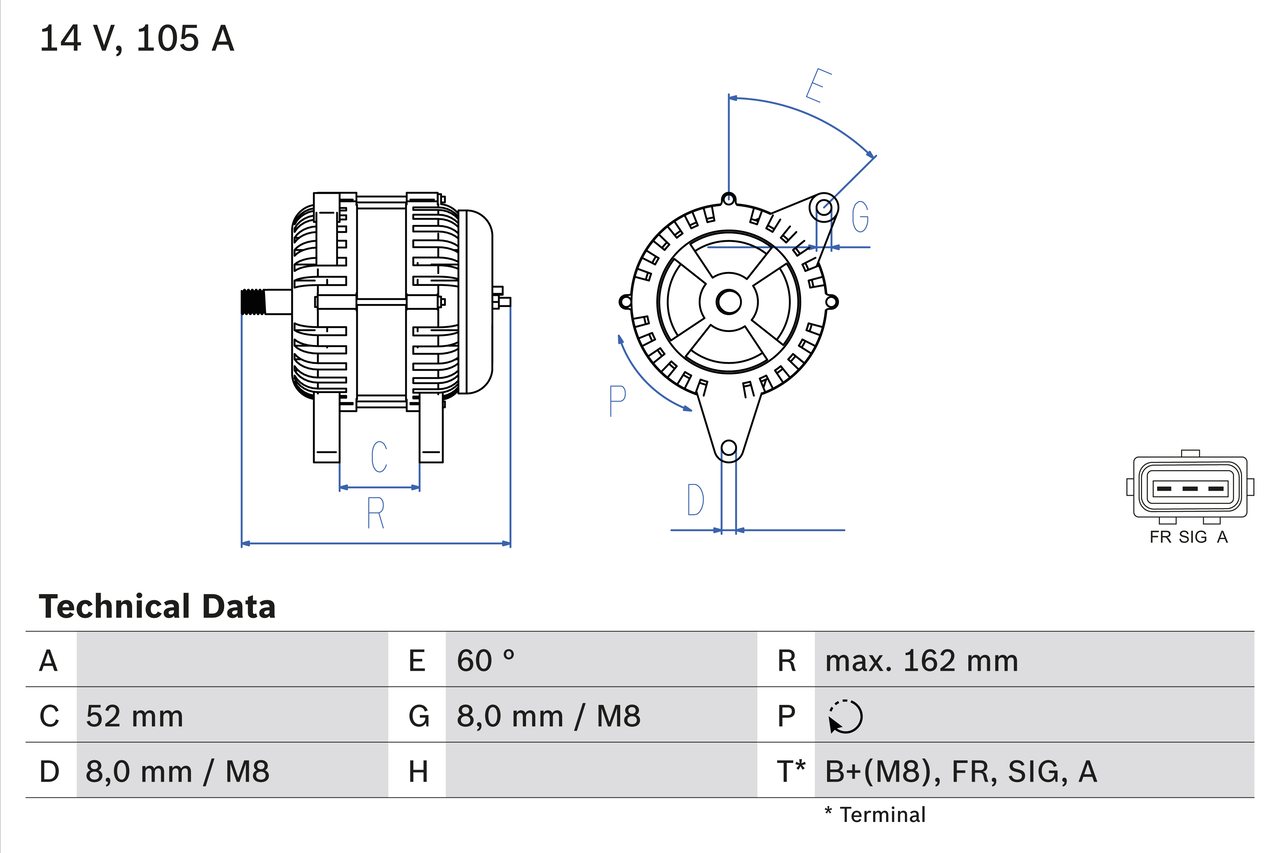Generator / alternator 0 986 081 090 BOSCH