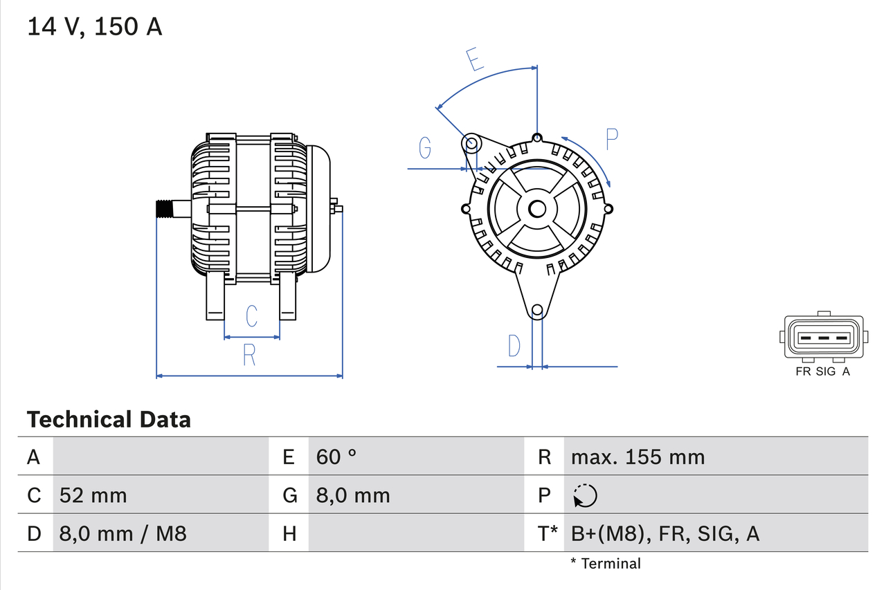 Generator / alternator 0 986 081 140 BOSCH