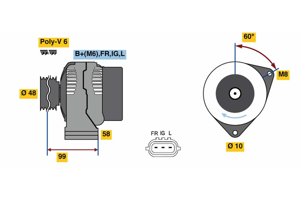 Generator / Alternator 0 986 081 290 BOSCH