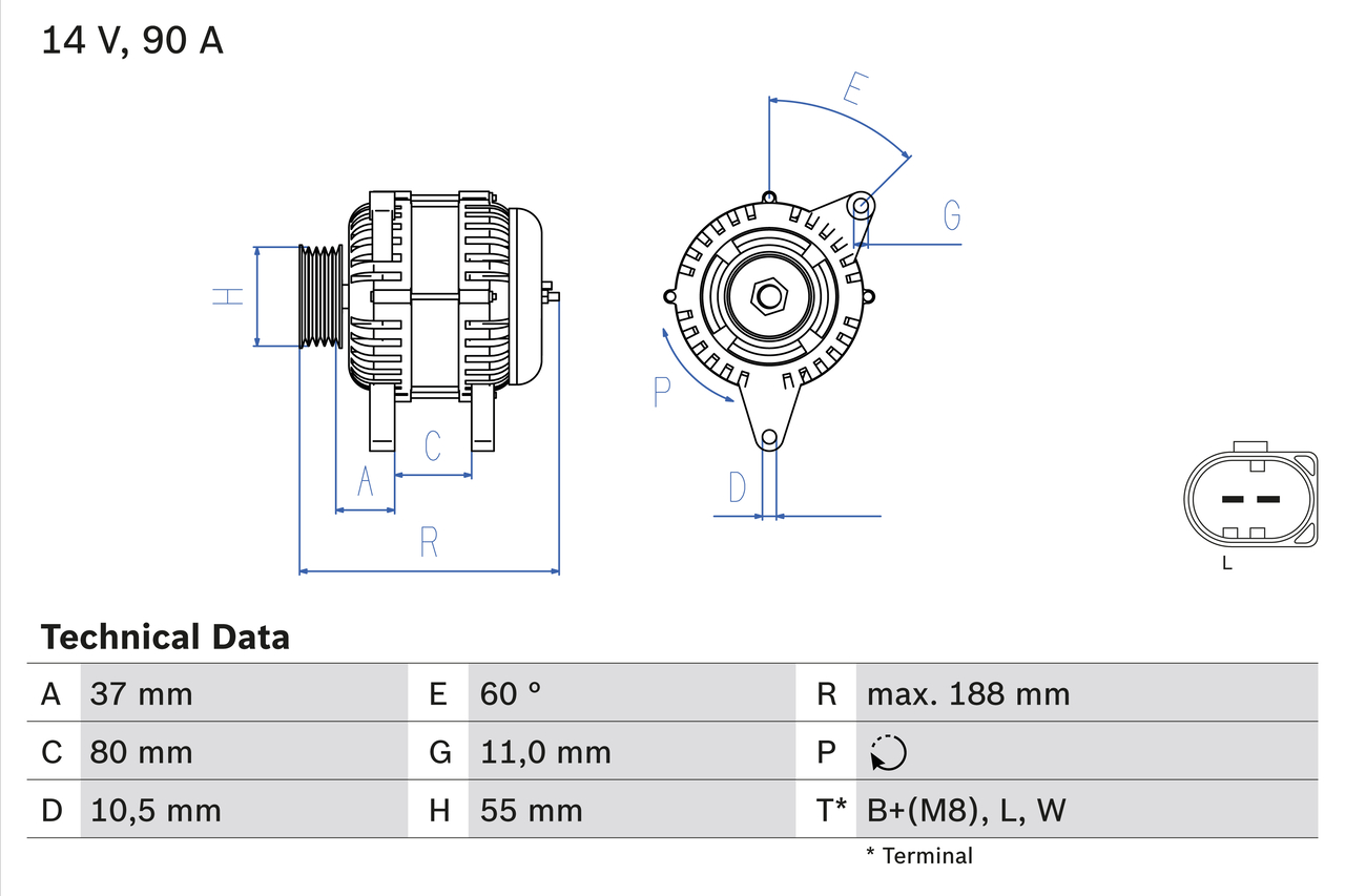 Generator / Alternator 0 986 081 360 BOSCH