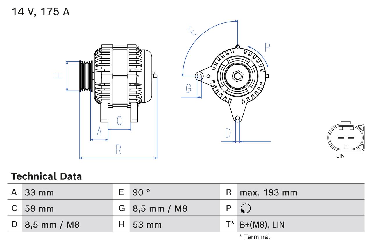 Generator / Alternator 0 986 081 850 BOSCH