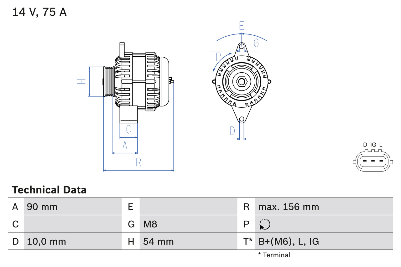 Generator / Alternator 0 986 081 950 BOSCH