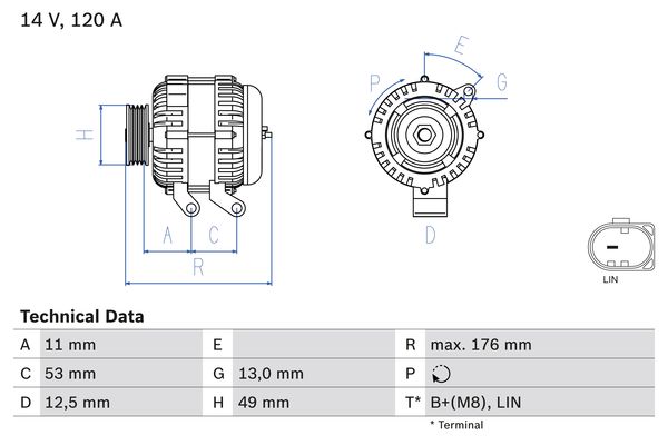 Generator / Alternator 0 986 082 220 BOSCH