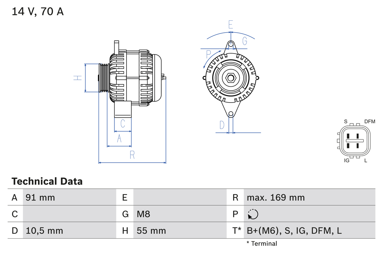 Generator / Alternator 0 986 082 300 BOSCH