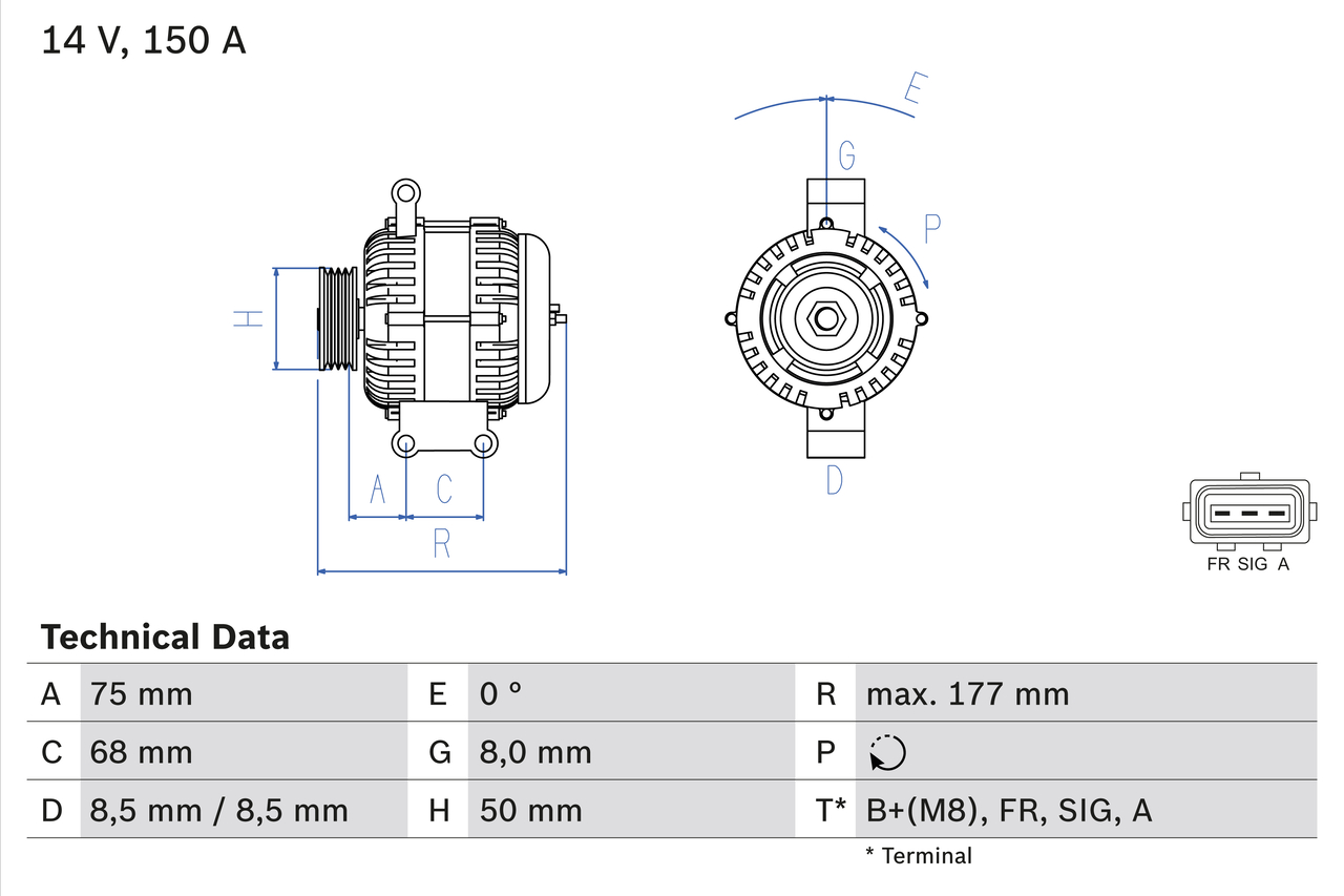 Generator / Alternator 0 986 082 590 BOSCH