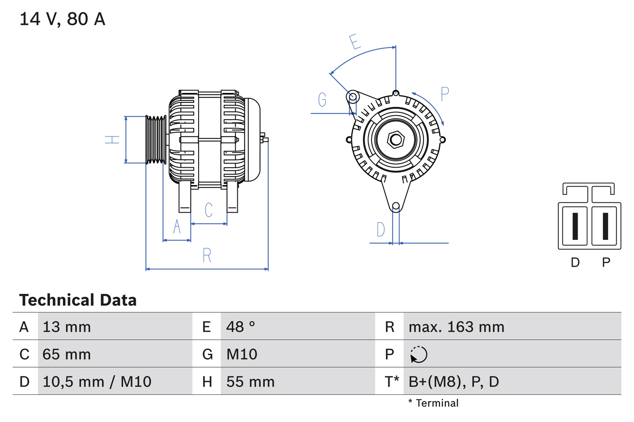 Generator / Alternator 0 986 082 710 BOSCH