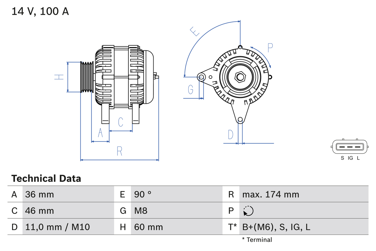 Generator / Alternator 0 986 082 760 BOSCH