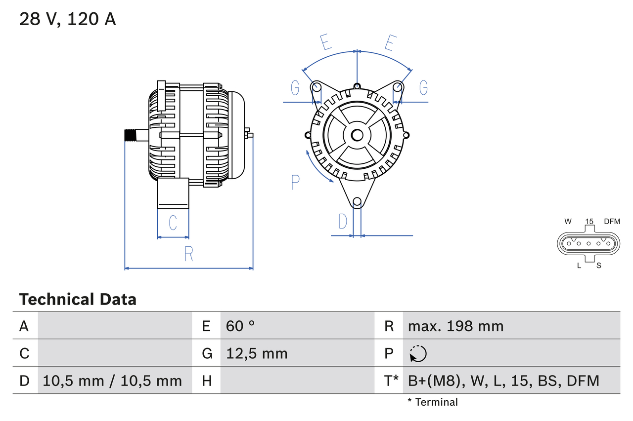 Generator / Alternator 0 986 082 930 BOSCH