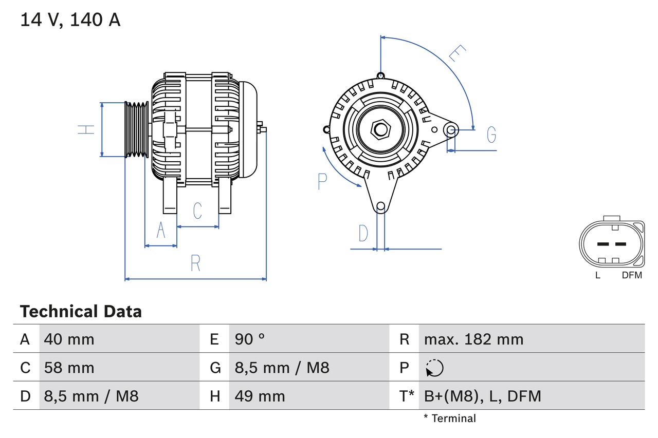Generator / Alternator 0 986 083 050 BOSCH