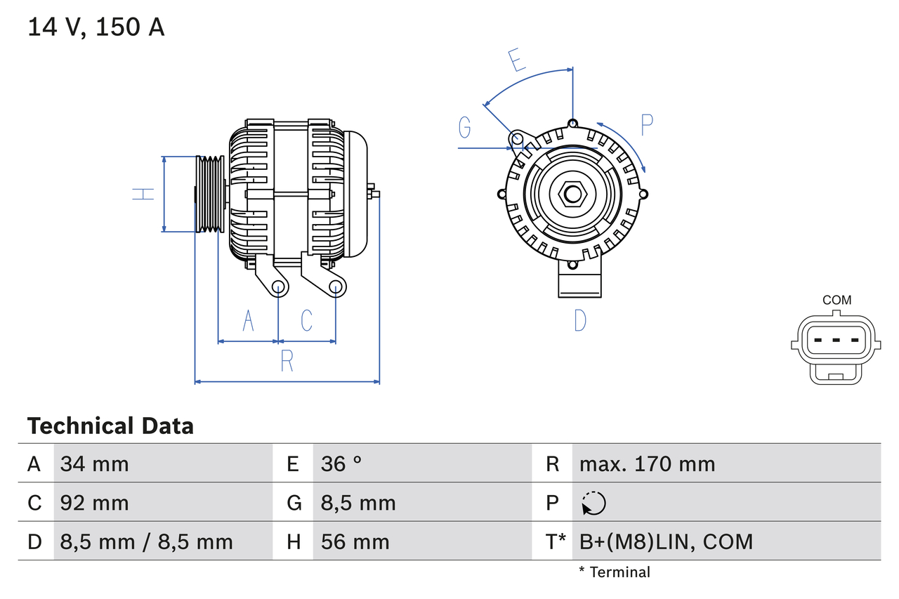 Generator / Alternator 0 986 083 070 BOSCH