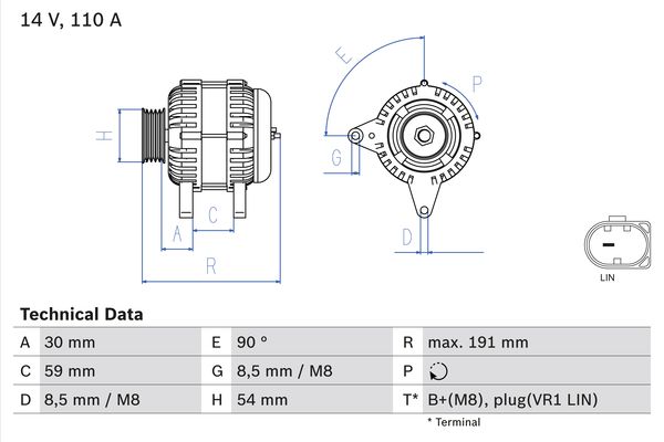 Generator / Alternator 0 986 083 270 BOSCH