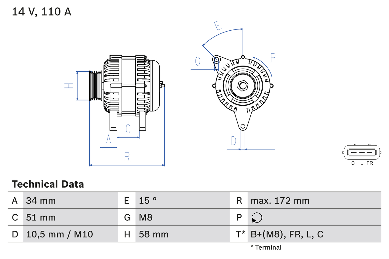 Generator / Alternator 0 986 083 520 BOSCH