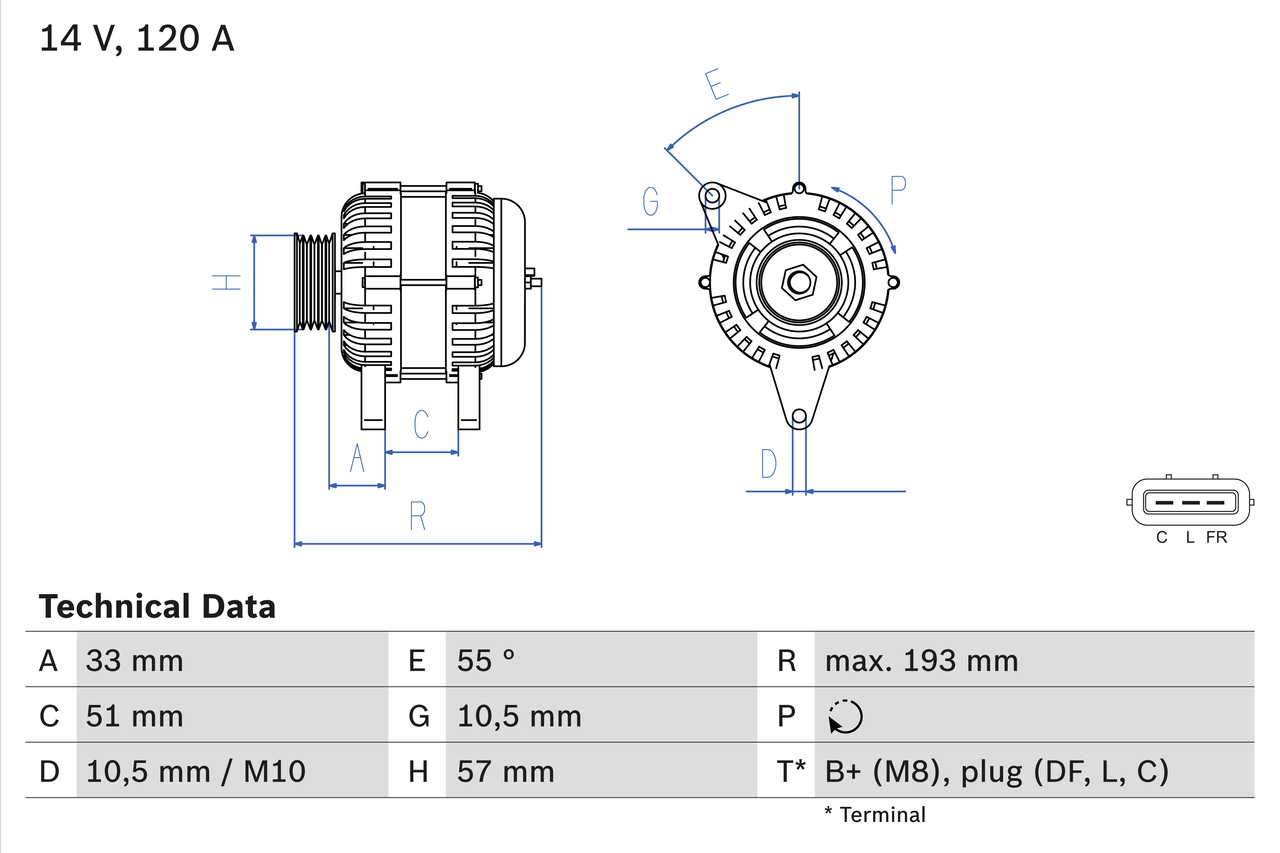 Generator / Alternator 0 986 083 830 BOSCH