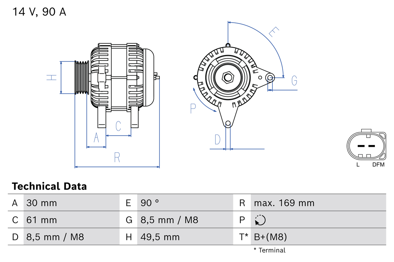 Generator / alternator 0 986 083 870 BOSCH